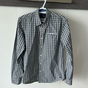 Scotch & Soda Blue Plaid Check Button-Down Casual Shirt - Medium